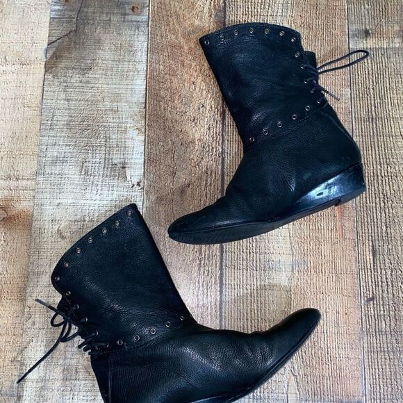 Stuart Weitzman Black Leather Booties - Picture 6 of 12